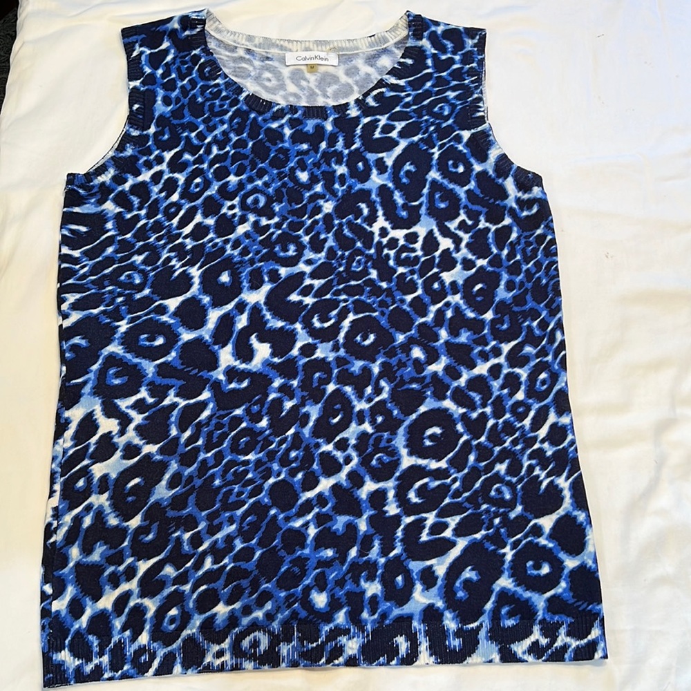 Blue animal Print Top